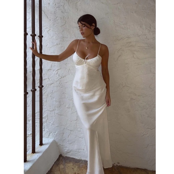 New Princess Polly Emily Maxi Dress White Size 8 - Picture 1 of 3